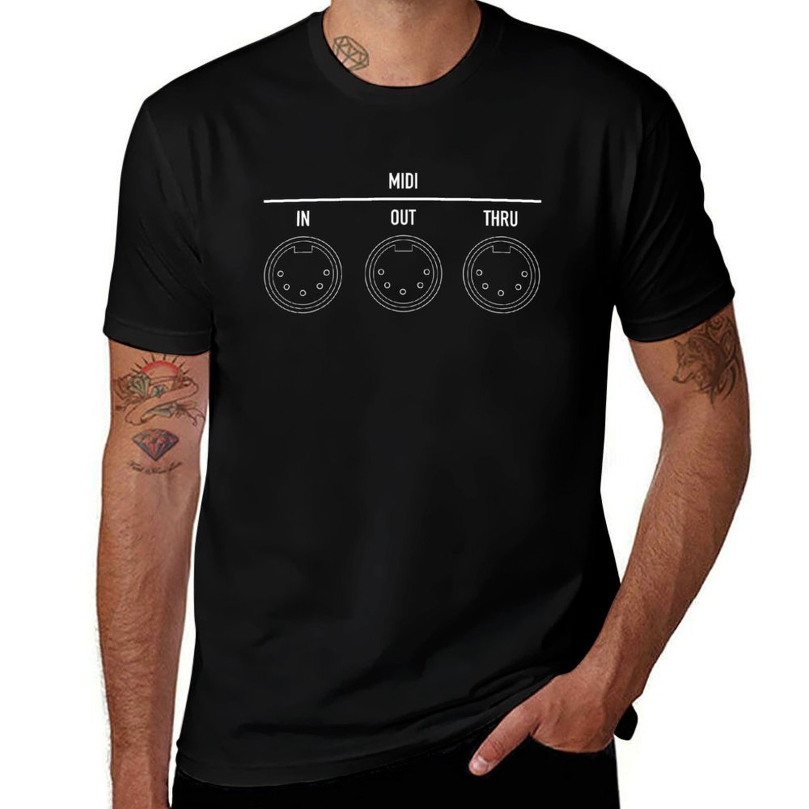 Musical Instrument Digital Interface - T-shirt blanc sportif et décontracté à