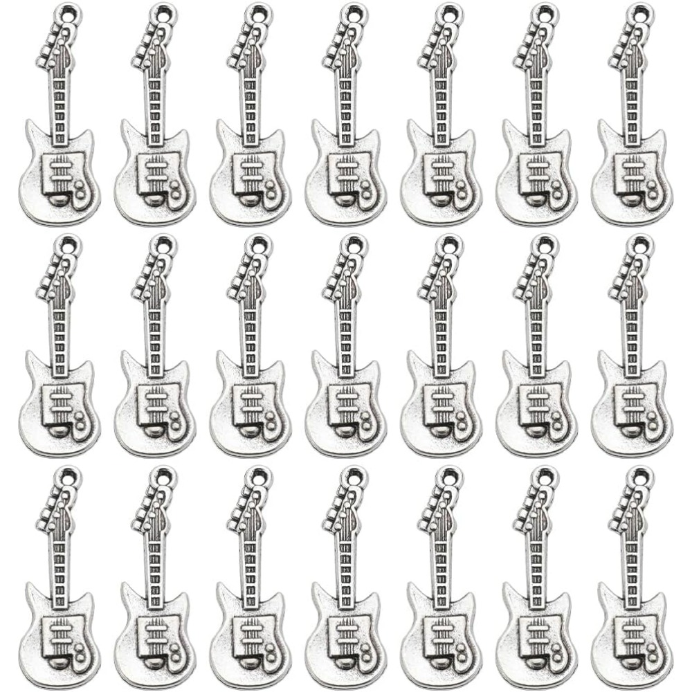 Musical Instrument Box - Breloques Vintage en Argent pour Instruments
