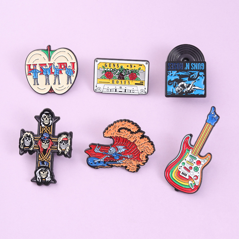 Musical Instrument Symbols - Broches en émail personnalisées, motifs dessin