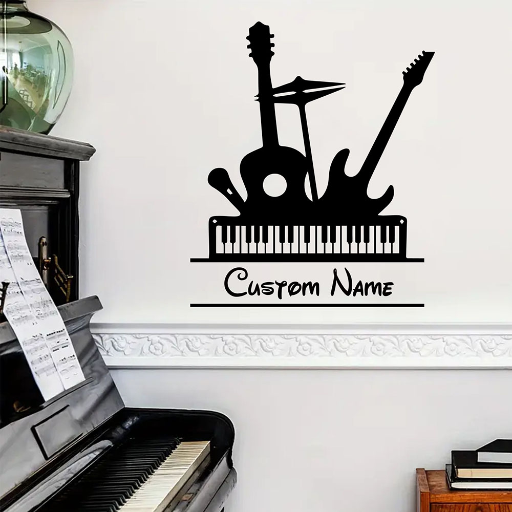 Musical Instrument With Names - Autocollant mural en vinyle avec nom