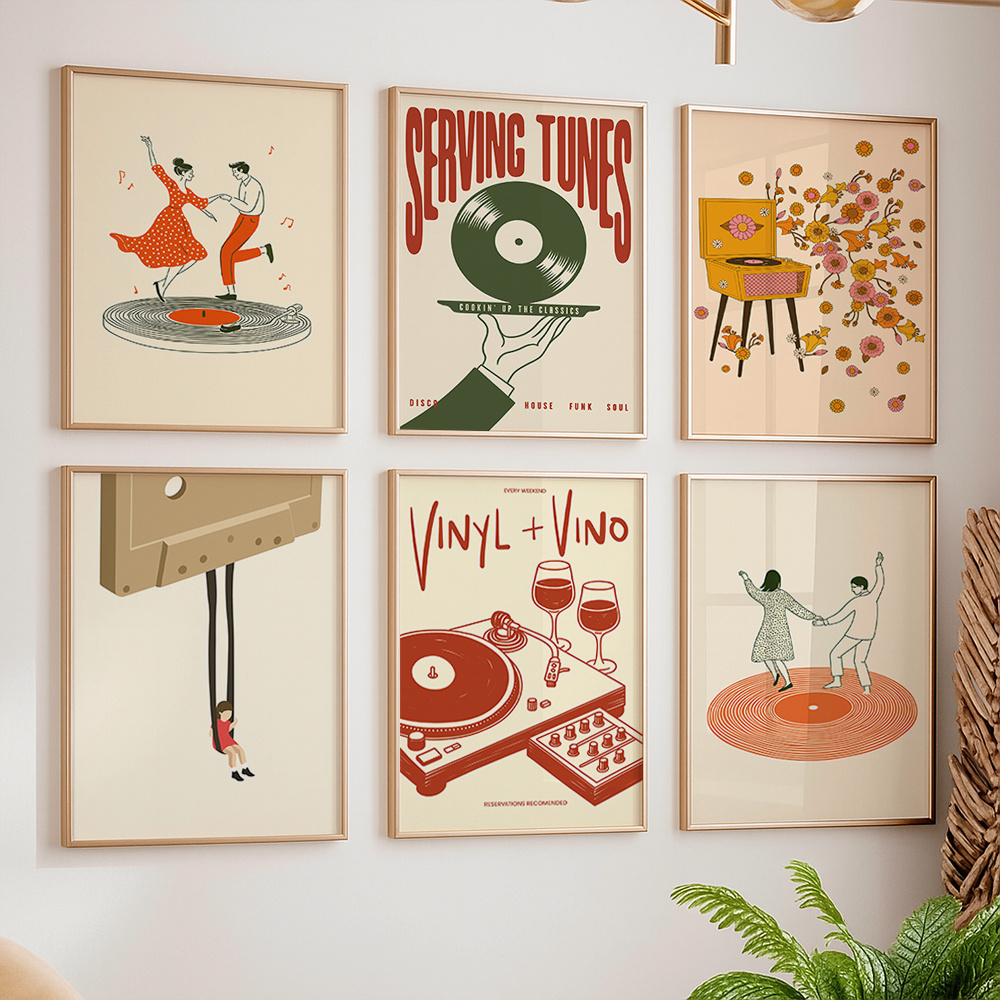 Musical Instrument Tuba - 1 pièce Affiche murale vintage sur