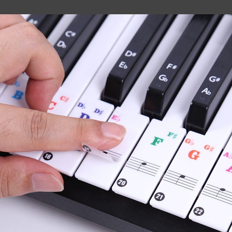 Musical Instrument Symbols - Autocollants transparents pour clavier de piano