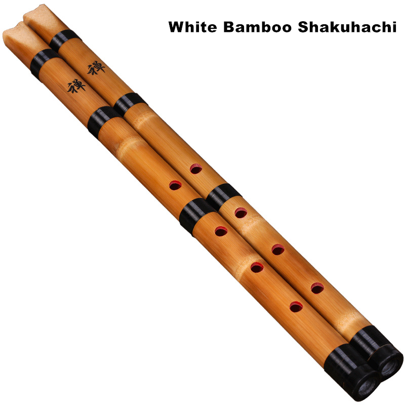 Musical Instrument Japanese - Shakuhachi Chiba en bambou blanc naturel