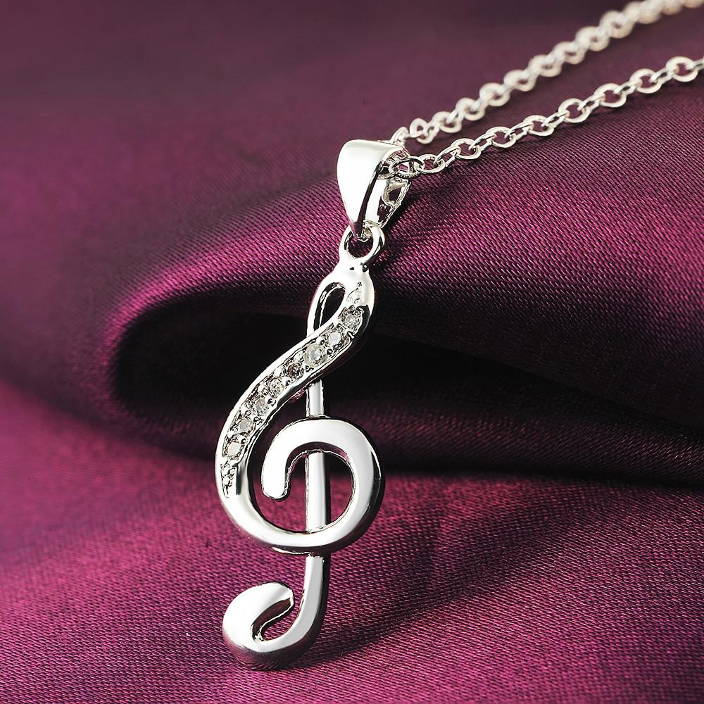 Musical Instrument Symbols - Collier en argent 925 pour femmes,