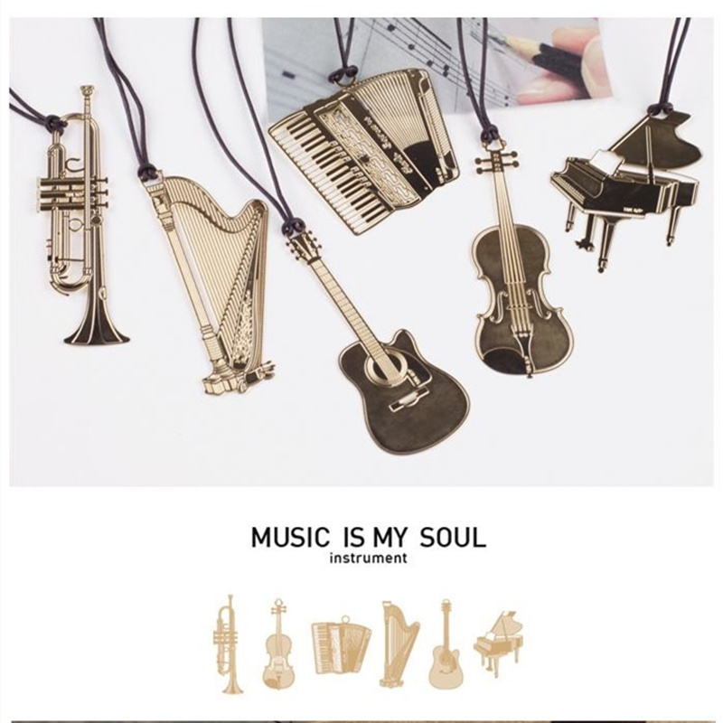 Musical Instrument Symbols - Signets de musique en métal couleur