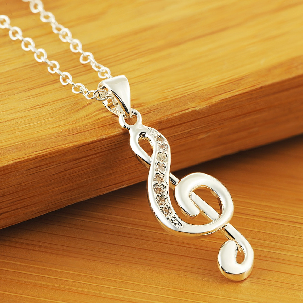 Collier en argent 925 pour fem - Musical Instrument Symbols avis et prix