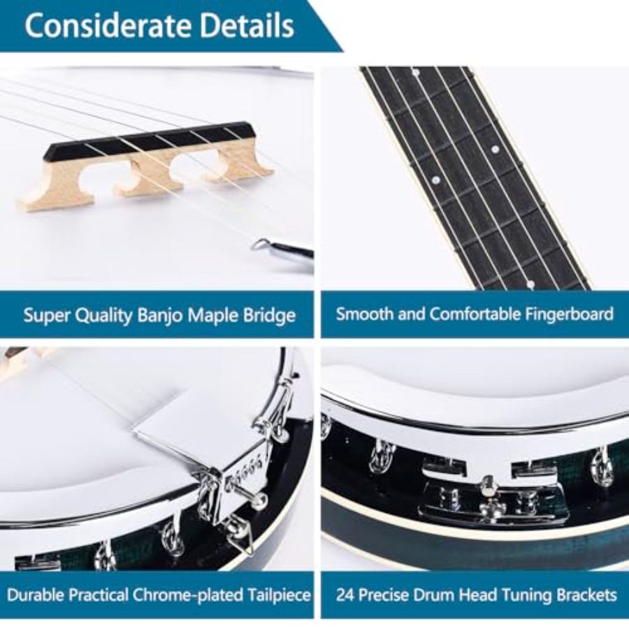 Kit de banjo 5 cordes taille s - Banjo 5 String Open avis et prix